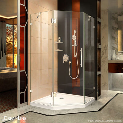 Prism Lux Frameless Neo-Angle Hinged Shower Door for Corner Enclosure