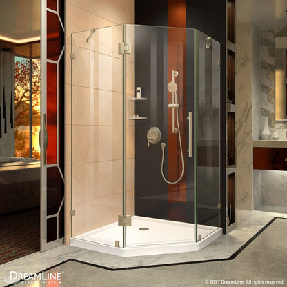 Prism Lux Frameless Neo-Angle Hinged Shower Door for Corner Enclosure