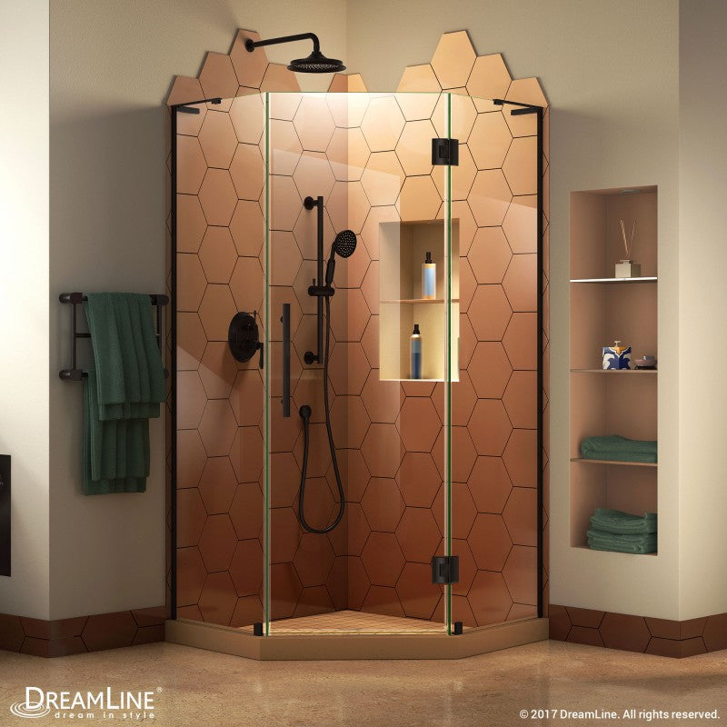 Prism Plus Frameless Neo-Angle Hinged Shower Door for Corner Enclosure