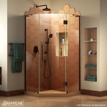 Prism Plus Frameless Neo-Angle Hinged Shower Door for Corner Enclosure