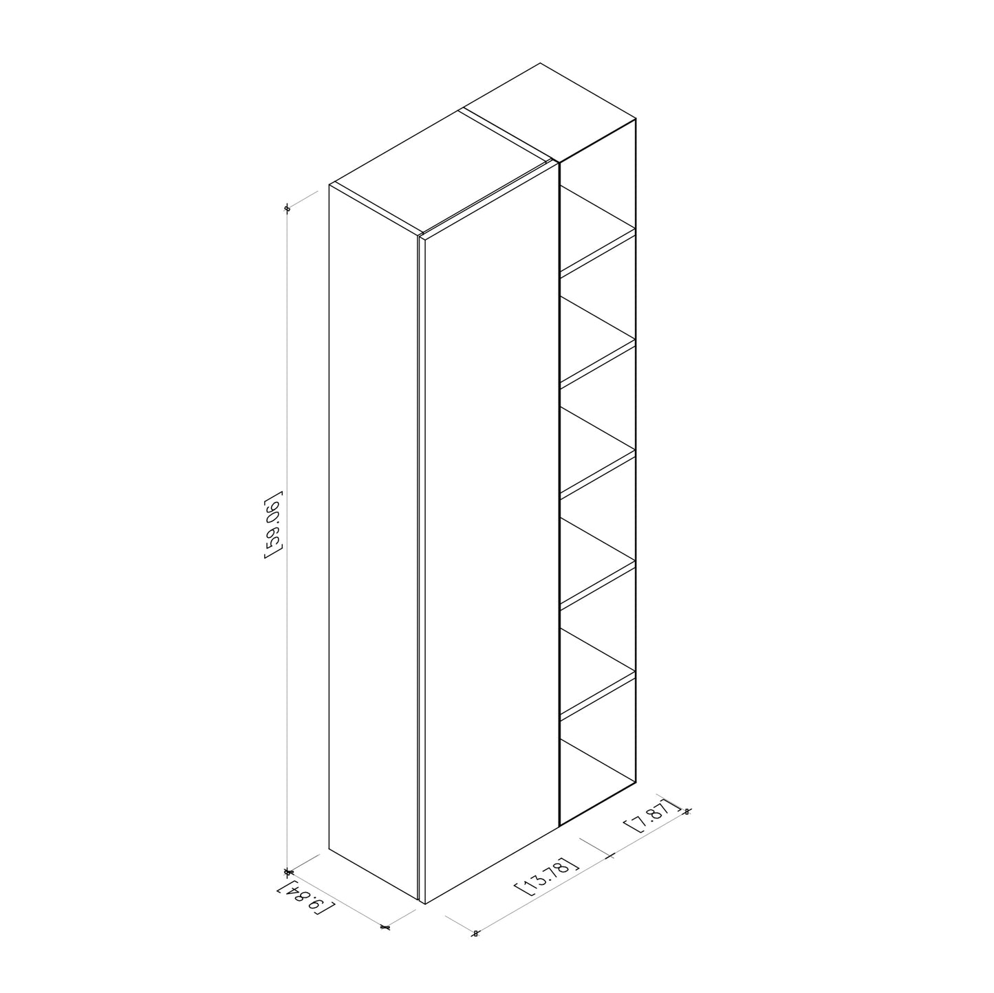 Figure 22" Wall Mounted Linen Cabinet