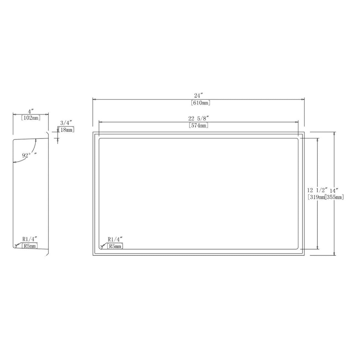 Marcellus Stainless Steel Recessed Shower Niche