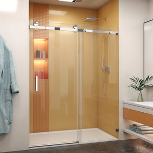 Zotikos Single Sliding Frameless Shower/Tub Door with 3/8 in. (10 mm) Clear Tempered Glass (SS05)