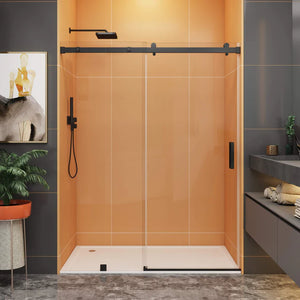 Wolfgang Single Sliding Frameless Soft Close Shower/Tub Door with 3/8 in. (10 mm) Clear Tempered Glass (SS13)