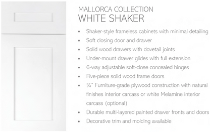 Mallorca White Frameless Shaker