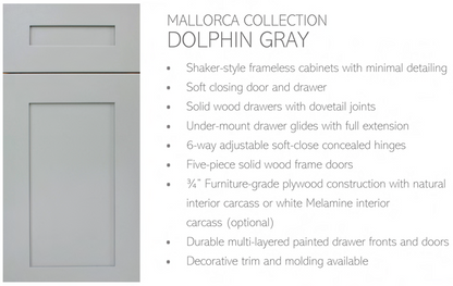 Mallorca Dolphin Grey Frameless Shaker
