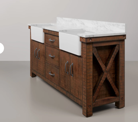 [CLEARANCE] Water Creation Paisley 72 In. Double Sink Bathroom Vanity With Carrara White Marble Top