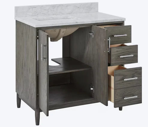 [CLEARANCE] Greentouch Home Greenwell Ellen DeGeneres Cashmere Oak 36" Bathroom Vanity [BASE ONLY]
