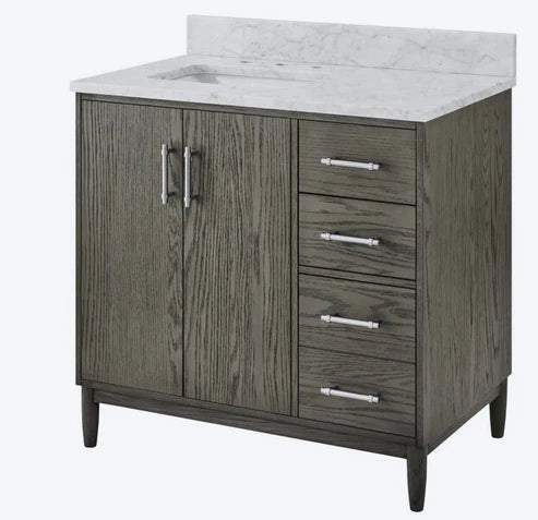 [CLEARANCE] Greentouch Home Greenwell Ellen DeGeneres Cashmere Oak 36" Bathroom Vanity [BASE ONLY]