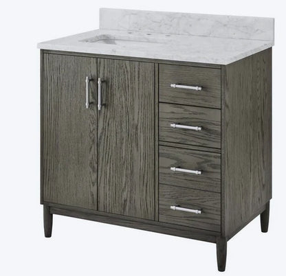 [CLEARANCE] Greentouch Home Greenwell Ellen DeGeneres Cashmere Oak 36" Bathroom Vanity [BASE ONLY]