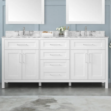 [CLEARANCE] OVE Decors Tahoe White 72” Bathroom Vanity [BASE ONLY]