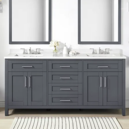 [CLEARANCE] OVE Decors Tahoe Charcoal Grey 60" Bathroom Vanity [BASE ONLY]