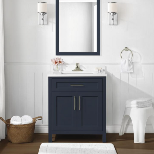[CLEARANCE] OVE Decors Tahoe Midnight Blue 30” Bathroom Vanity [BASE ONLY]