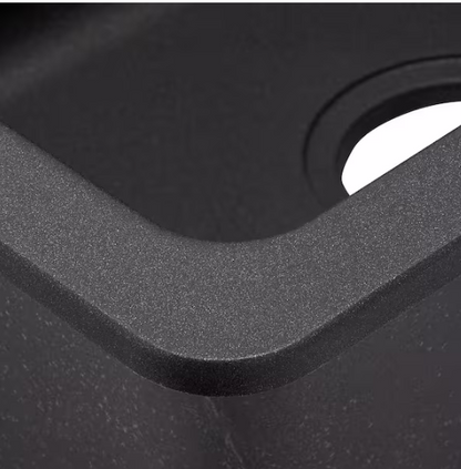 [CLEARANCE] Glacier Bay Dual Mount Granite 33 in. 1-Hole Double Bowl Kitchen Sink in Metallic Black
