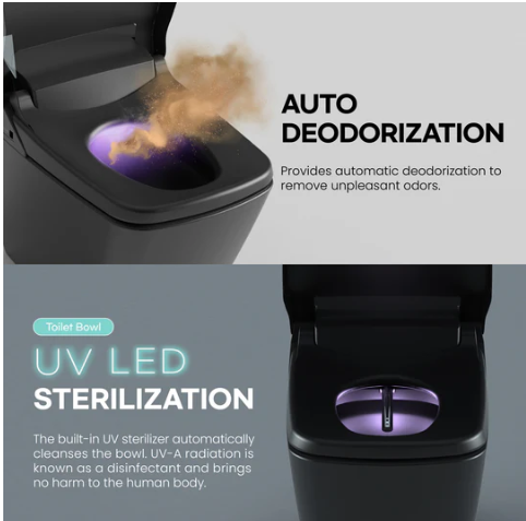VOVO Smart Bidet Toilet with Auto Open and Close Lid TCB-090SA-B - Matte Black (Made in Korea)