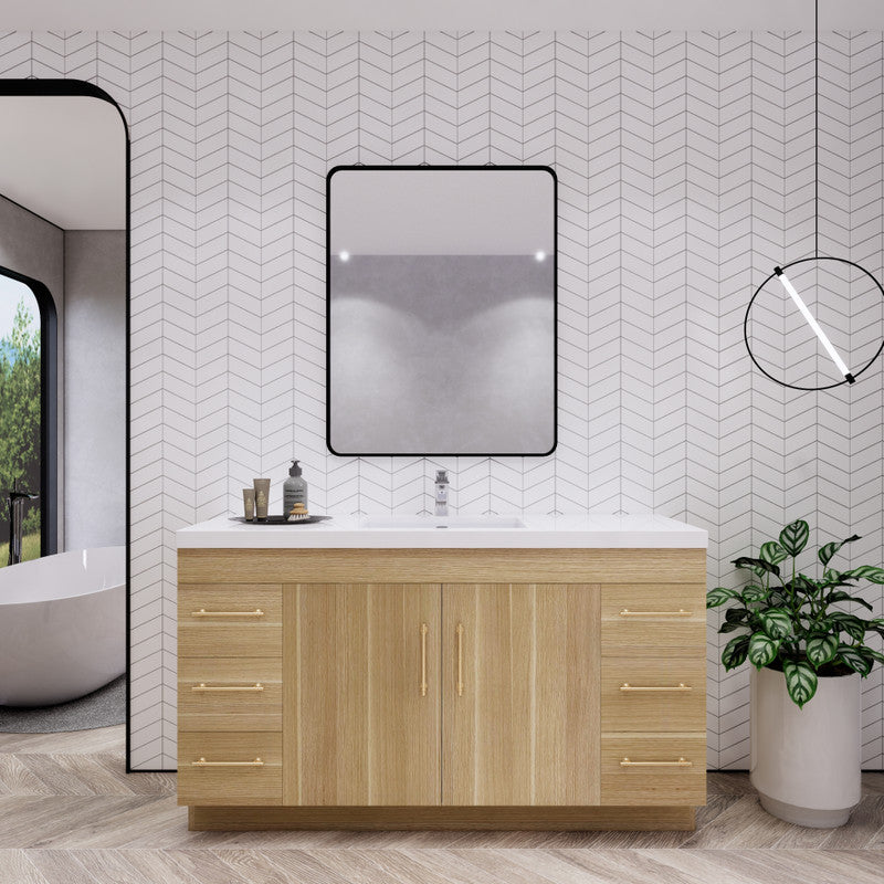Elsa 60" Freestanding Bathroom Vanity with Reinforced Acrylic Integrated Sink Top
