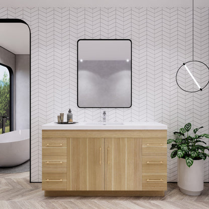 Elsa 60" Freestanding Bathroom Vanity with Reinforced Acrylic Integrated Sink Top