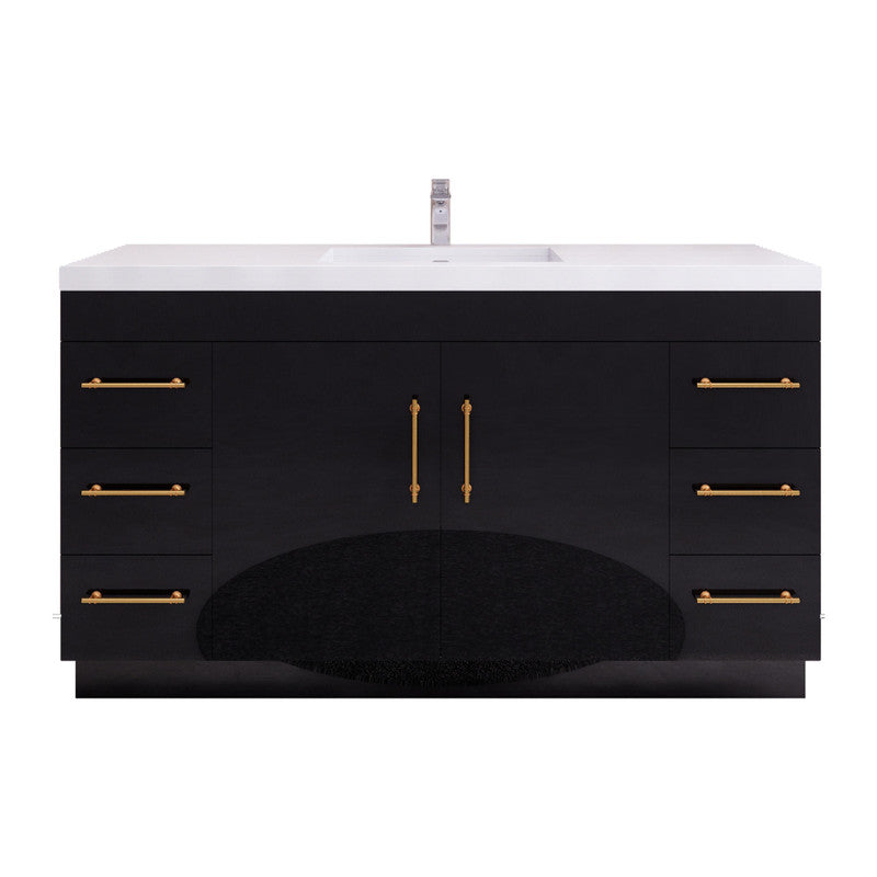 Elsa 60" Freestanding Bathroom Vanity with Reinforced Acrylic Integrated Sink Top