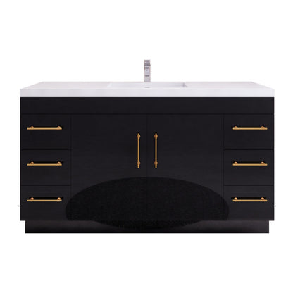 Elsa 60" Freestanding Bathroom Vanity with Reinforced Acrylic Integrated Sink Top