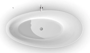 Leonardo 71" Glossy White Acrylic Freestanding Bathtub With Chrome Drain Cover and Overflow Cover