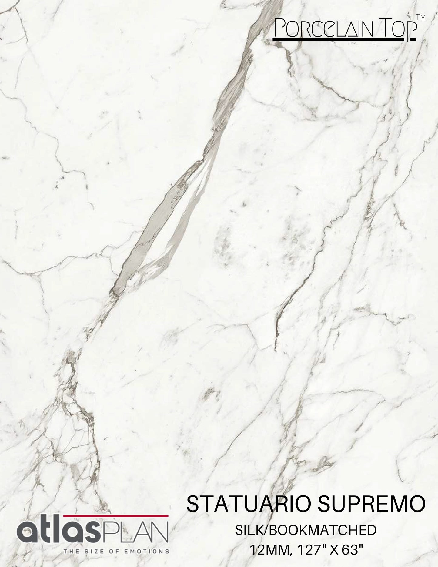 Atlas Plan PorcelainTop™ Statuario Supremo Porcelain Slab
