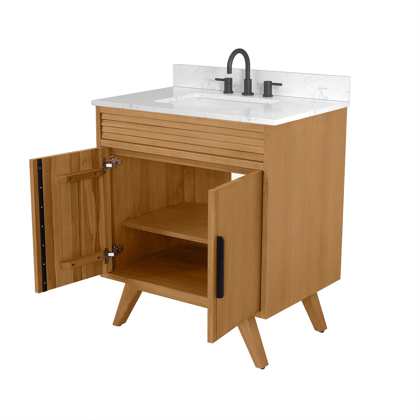 Taylor 30" Freestanding Bathroom Vanity with Stone Top and Vitreous China Undermount Sink