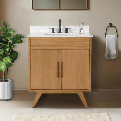 Taylor 30" Freestanding Bathroom Vanity with Stone Top and Vitreous China Undermount Sink