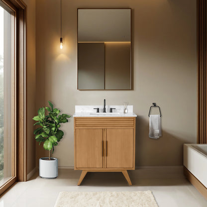 Taylor 30" Freestanding Bathroom Vanity with Stone Top and Vitreous China Undermount Sink