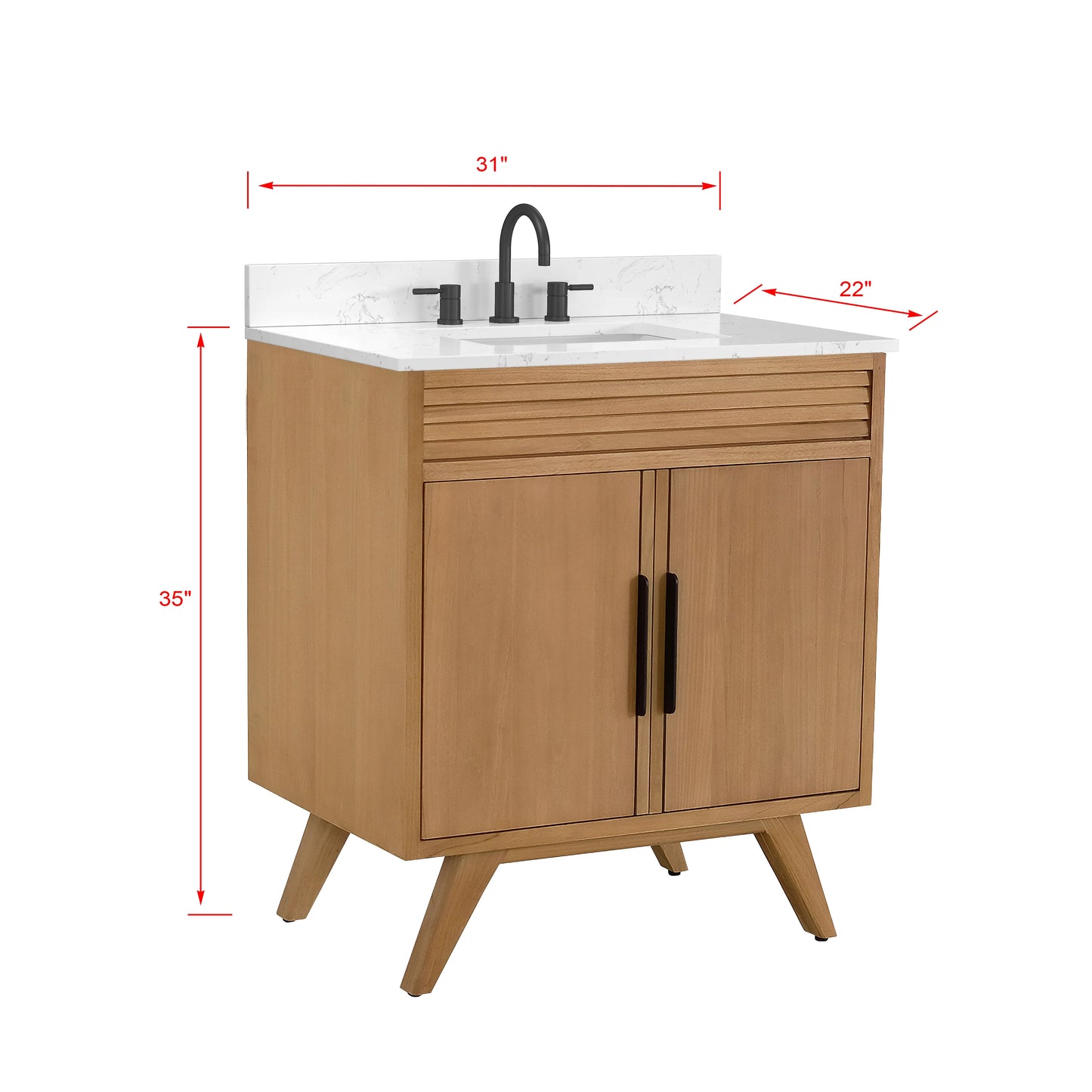 Taylor 30" Freestanding Bathroom Vanity with Stone Top and Vitreous China Undermount Sink