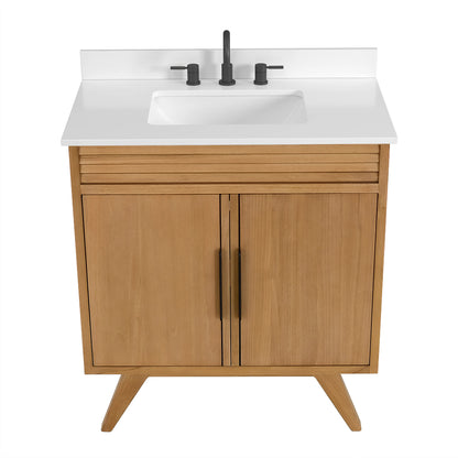 Taylor 30" Freestanding Bathroom Vanity with Stone Top and Vitreous China Undermount Sink