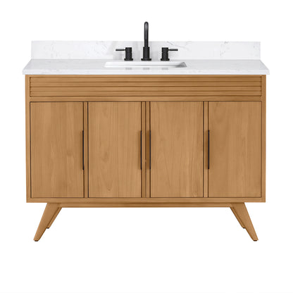 Taylor 48" Freestanding Bathroom Vanity with Stone Top and Vitreous China Undermount Sink