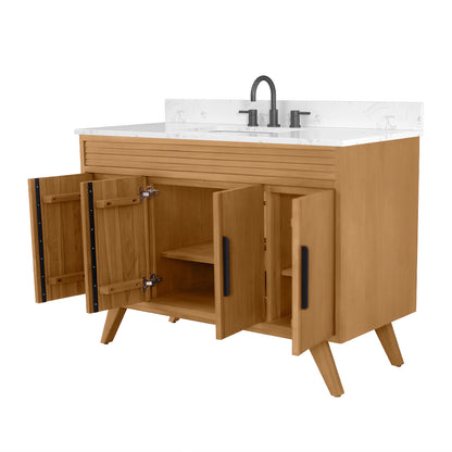 Taylor 48" Freestanding Bathroom Vanity with Stone Top and Vitreous China Undermount Sink