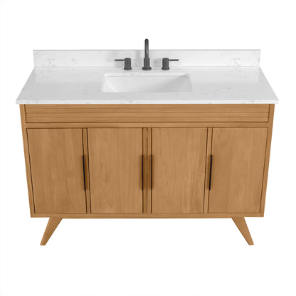 Taylor 48" Freestanding Bathroom Vanity with Stone Top and Vitreous China Undermount Sink