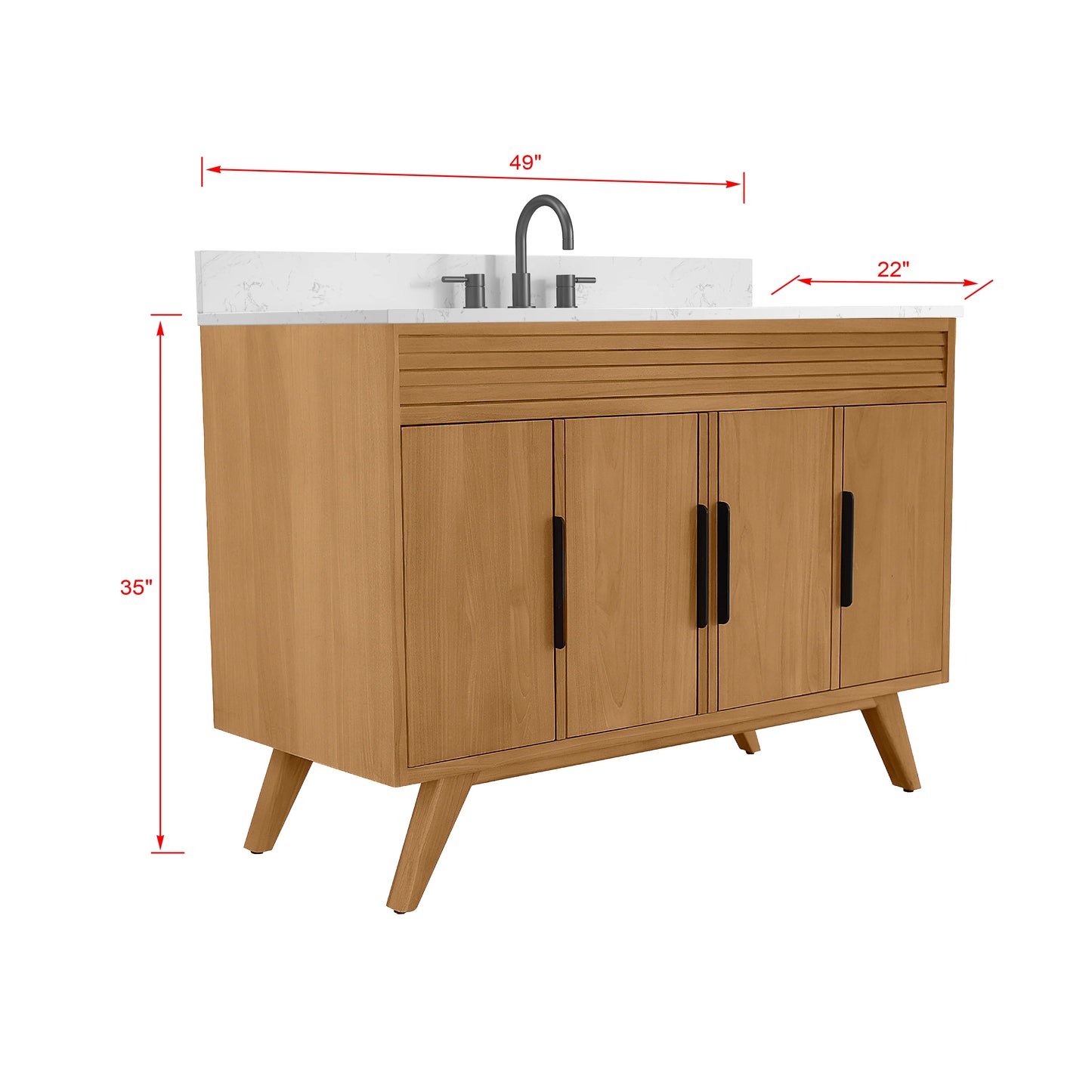 Taylor 48" Freestanding Bathroom Vanity with Stone Top and Vitreous China Undermount Sink