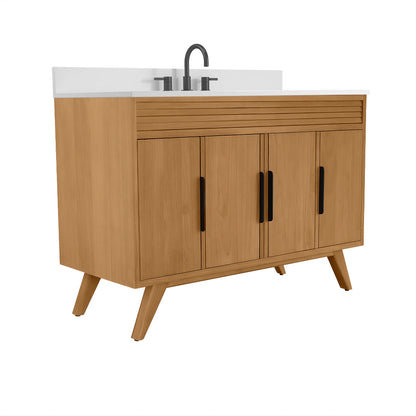 Taylor 48" Freestanding Bathroom Vanity with Stone Top and Vitreous China Undermount Sink