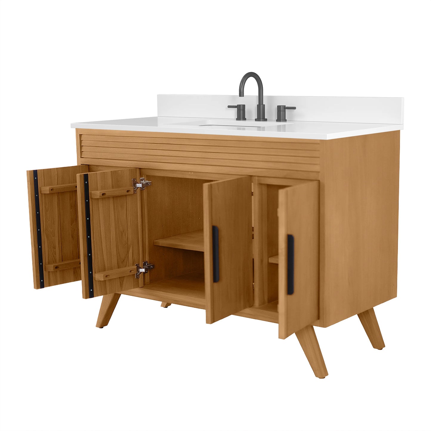 Taylor 48" Freestanding Bathroom Vanity with Stone Top and Vitreous China Undermount Sink