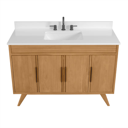 Taylor 48" Freestanding Bathroom Vanity with Stone Top and Vitreous China Undermount Sink