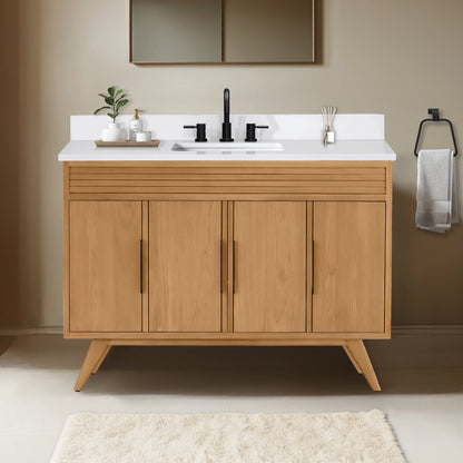 Taylor 48" Freestanding Bathroom Vanity with Stone Top and Vitreous China Undermount Sink