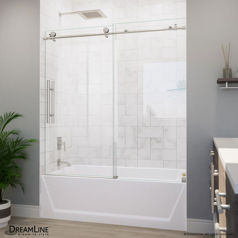 Enigma-X Frameless Single Sliding Shower Door and Double Sided Handle