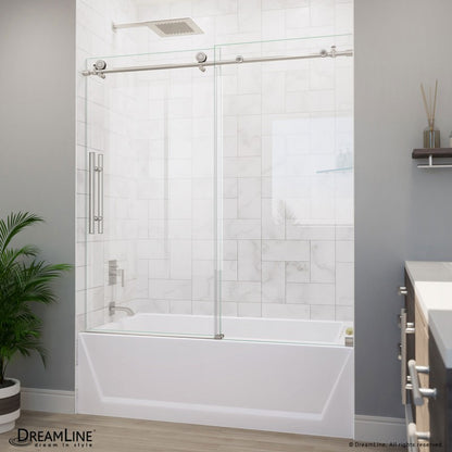 Enigma-X Frameless Single Sliding Shower Door and Double Sided Handle