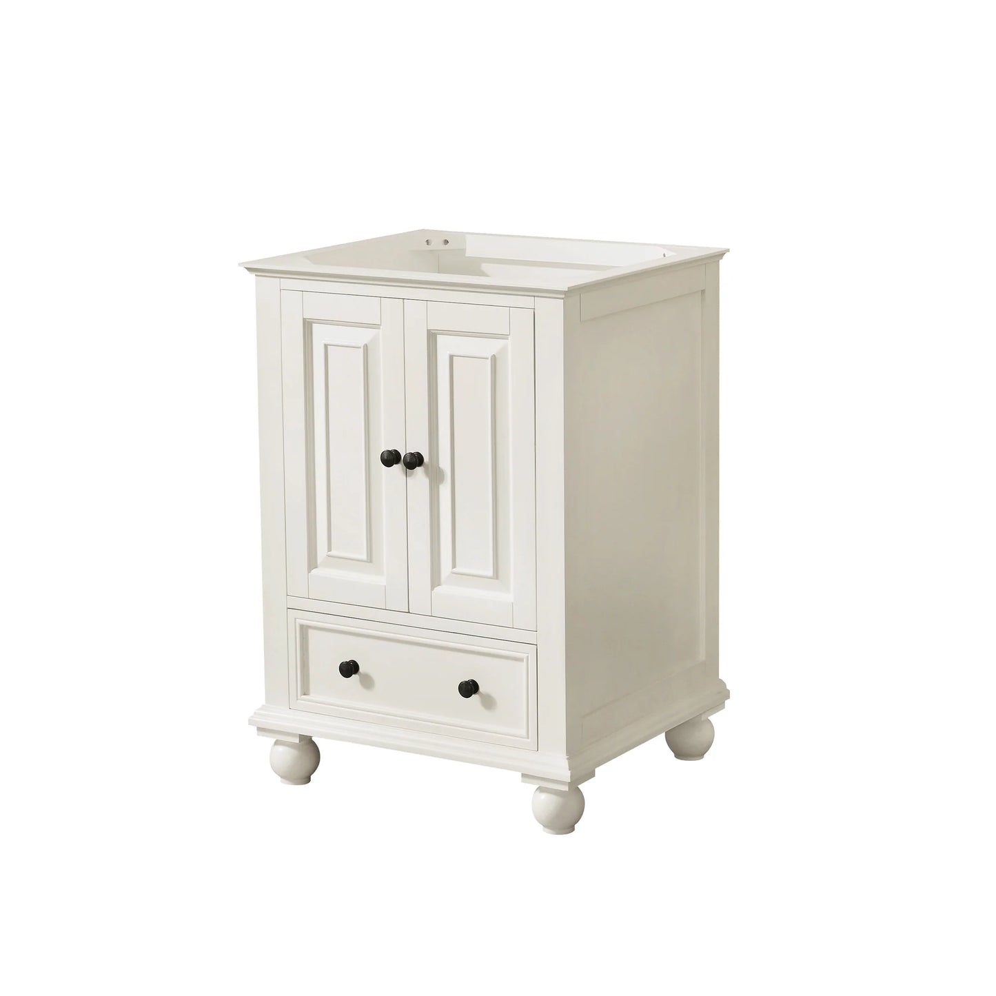 Thompson 24" Freestanding Bathroom Vanity with Carrara White Natural Marble Top and Vitreous China Undermount Sink