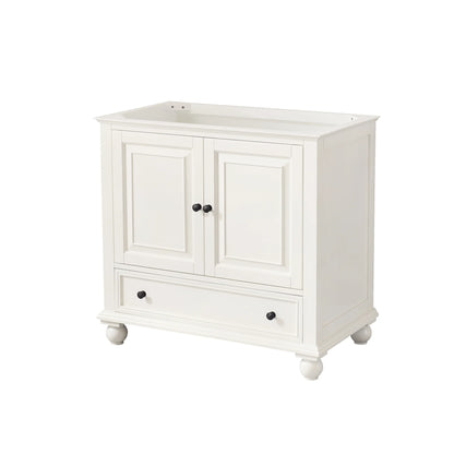 Thompson 36" Freestanding Bathroom Vanity with Carrara White Natural Marble Top and Vitreous China Undermount Sink