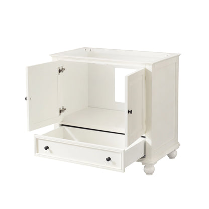 Thompson 36" Freestanding Bathroom Vanity with Carrara White Natural Marble Top and Vitreous China Undermount Sink