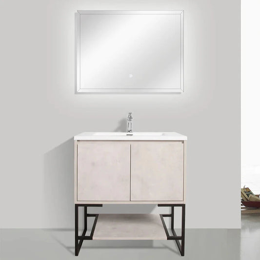 Allen 24" Freestanding Bathroom Vanity with Solid Surface Integrated Sink Top