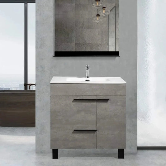 Gill 28" Freestanding Bathroom Vanity with Ceramic Integrated Sink Top