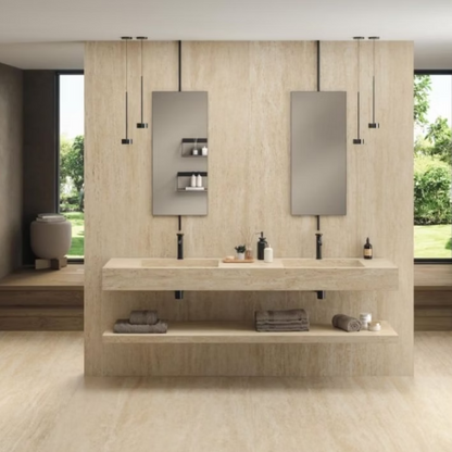 Atlas Concorde HybridSlab™ Travertine Sand Rectified Porcelain Slab