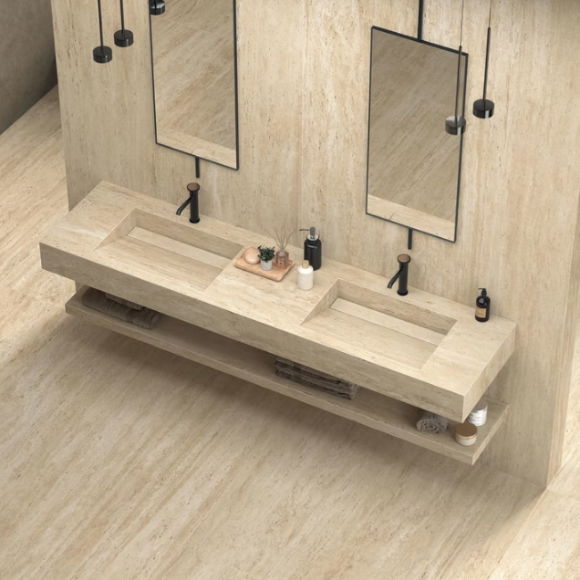 Atlas Concorde HybridSlab™ Travertine Sand Rectified Porcelain Slab