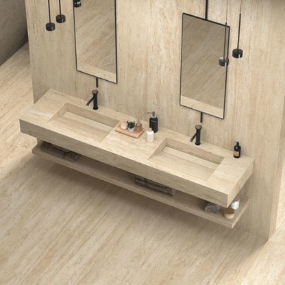 Atlas Concorde HybridSlab™ Travertine Sand Rectified Porcelain Slab