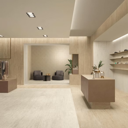 Atlas Concorde HybridSlab™ Travertine Sand Rectified Porcelain Slab