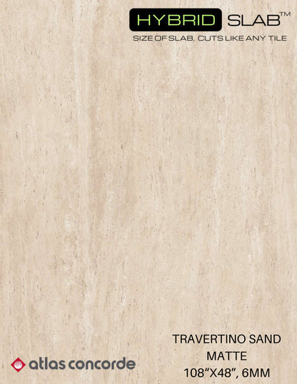 Atlas Concorde HybridSlab™ Travertine Sand Rectified Porcelain Slab